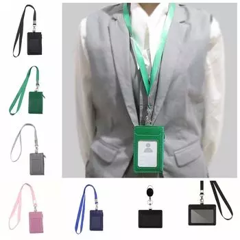 Канцелярские принадлежности Держатели удостоверений личности с шейным ремешком Держатели кредитных карт Держатель удостоверения личности для улицы Pink-StyleA