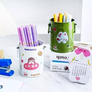 Канцелярские принадлежности для рабочего стола, подставка для кистей для макияжа, туба для хранения, железный держатель для художественных ручек, можно сделать своими руками, корзина для цветов и растений