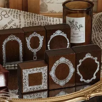 Канцелярские принадлежности для студентов Скрапбукинг Зеркальные рамки Штампы DIY Рамка Декоратор Резиновые штампы Штампы для окантовки 02