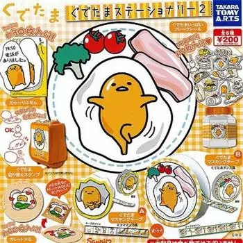 Канцелярские принадлежности Gudetama 2 Все 6 типов Набор Takara Tomy Arts Gachapon