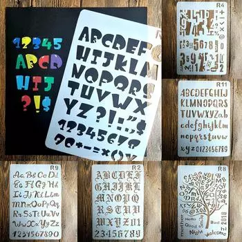Канцелярские принадлежности ремесло живописный трафарет стены цифры буквы DIY шаблон для тиснения 5#