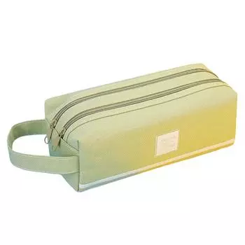 Канцелярские товары, чехол на молнии, ручка, карандаш, двойная холщовая сумка, школьная сумка для хранения розовый