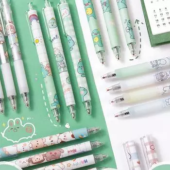 Канцелярские товары, черный чернильный пресс, шариковая ручка, нейтральная гелевая ручка, набор гелевых ручек, ручка для письма 0,5 мм