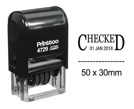 Канцелярские товары для офиса Printtoo с проверенной текстовой датой 50 mm x 30 mm.(Approx) чёрный