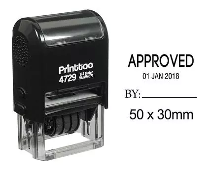 Канцелярские товары для офиса Printtoo с проверенной текстовой датой 50 mm x 30 mm.(Approx) чёрный