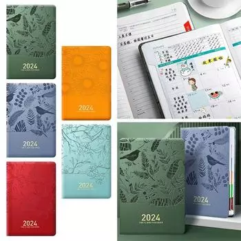 Канцелярские товары Книга повестки дня на 2024 год Из искусственной кожи Дни Еженедельный блокнот Модный календарь Книга