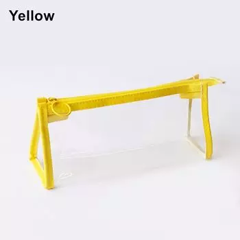 Канцелярские товары Косметичка Пенал на молнии Прозрачная сумка для карандашей Сумка для хранения жёлтый