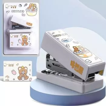 Канцелярские товары Мультфильм Металлический степлер Набор Металлические Инструменты Для Переплета Новый Мини Степлер