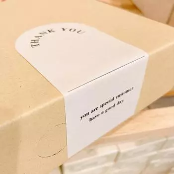 Канцелярские товары Пользовательские наклейки с именем Полукруглые Спасибо Аксессуары для мотоциклов X012 A04-100pcs-3x6.5cm