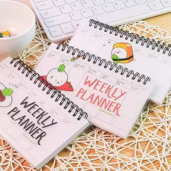 Канцелярские товары Симпатичный ежедневник Еженедельный план на день Органайзер для вещей Блокнот Спиральная повестка дня Random Pattern