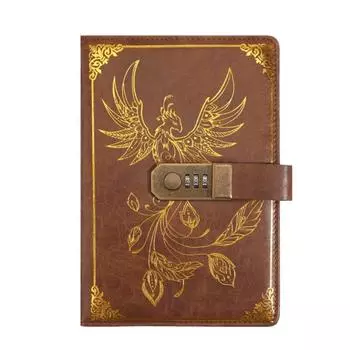 Канцелярский блокнот с паролем, дневник, журнал путешественника, водонепроницаемый блокнот формата А5 с замком, для записей Style1-Brown