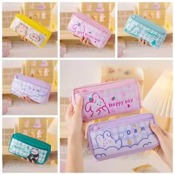 Канцелярский держатель для карандашей в клетку с рисунком, сумка для хранения на рабочем столе, сумка для хранения карандашей для студентов D