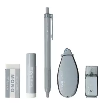 Канцелярский набор Tombow Pencil MONO PIT из 5 предметов, цвет пепла, сталь PCC-531CAZ