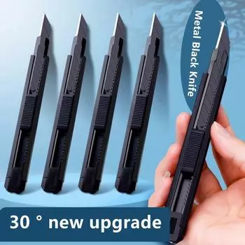 Канцелярский нож, металлический, 30°, небольшой резак для бумаги, самоблокирующийся, для распаковки, режущий инструмент, художественные принадлежности, лезвие 9 мм