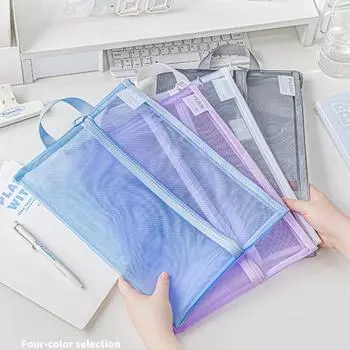 Канцелярский пенал для мальчиков и девочек, простой однотонный брелок-пенал, маленькая портативная видимая сумка для хранения альбомов синий