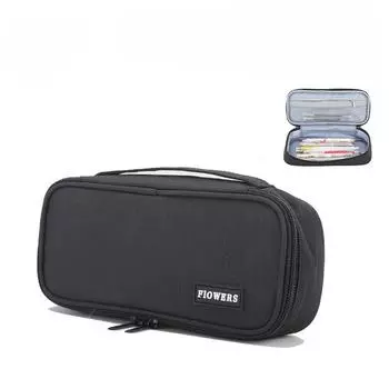 Канцелярский ящик, пенал для учеников начальной школы, переносной пенал чёрный