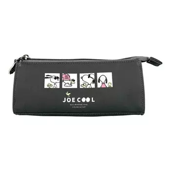 Канцелярский треугольный чехол для ручки Snoopy JOE COOL из искусственной кожи черного цвета с разноцветными вставками [T S Factory]