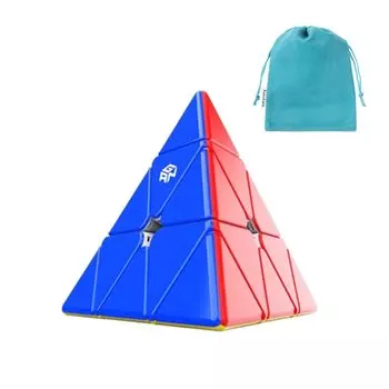 Kancharo GAN Pyraminx M Pyraminx с магнитом без наклеек GANCUBE Pyraminx Pyraminx M [С сумкой/оригинальный продукт], (GAN-улучшенный)