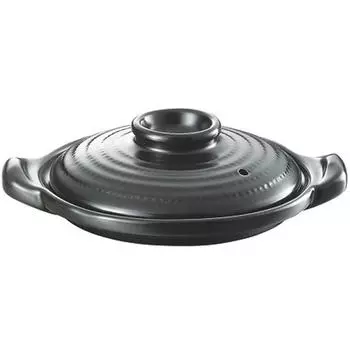 Kanda Enmai Heat Resistant Unglazed Shallow Earthen Pot Black Paint 16cm 453185