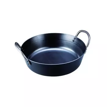 kanda Kanda Iron 33 см Made in Tempura Commercial 002175 Кастрюля, фритюрница, железная, (6,5 л), Япония, жареный во фритюре горшок, горшок, темпура, использование, чёрный