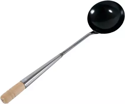 Kanda Kanda Iron Pot Ladle Iron Head Diameter 10 x Handle Length Mini Made in Japan Tsubame Sanjo Chinese Commercial Use 050037 31.5cm