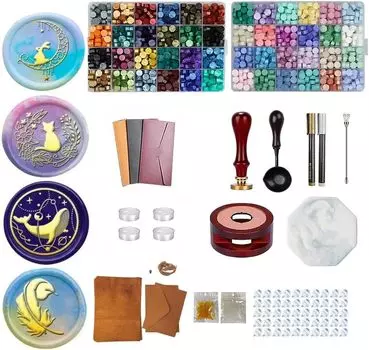 Kandar Sealing Stamp Sealing Wax Set Colors Luxurious Head Wax Seal Large Volume Letter Invitation Blessing Confession Celebration Letter Decoration