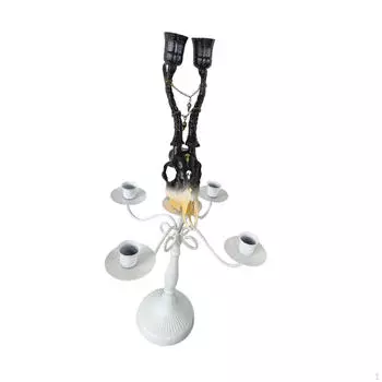 Канделябр с многорожковым дизайном, подсвечник в виде черепа коровы для обеденной зоны белый