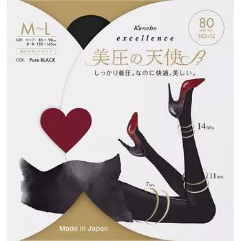 Kanebo EXCELLENCE Biatsu no Angels (80D) Колготки ML BK Менее 100 денье Материал колготок] Нейлон, полиуретан Колготки Менее 100 денье