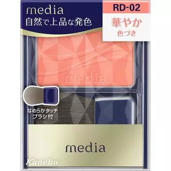 Kanebo Media Bright Up Cheek S RD-02 2,8 г Косметика для лица Способ применения: Нанесите румяна на кисть и растушуйте тыльной стороной ладони перед использованием.. После ри