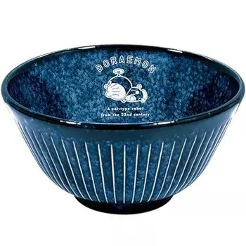 Kaneshotouki Doraemon 011140 Rice Bowl, Rice Bowl, Diameter 4.7 inches (12 cm), Height 2.4 inches (6 cm), Microwave Safe, Dishwasher Safe, Indigo, Mad