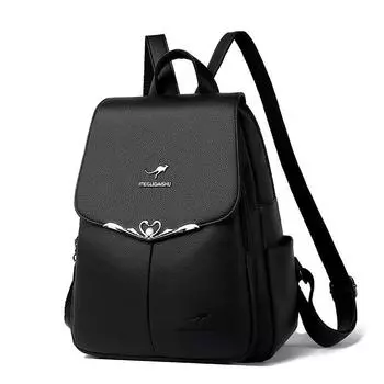 Kangaroo Genuine Goods Genuine Leather Women s Casual Easiest for Match Backpack Black