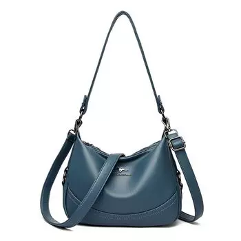 Kangaroo Leather Women s Bag Crossbody Bag Dumpling Bag Women s 2024 New Mother Bag Grandma Bag Large Capacity Soft Cowhide Blue