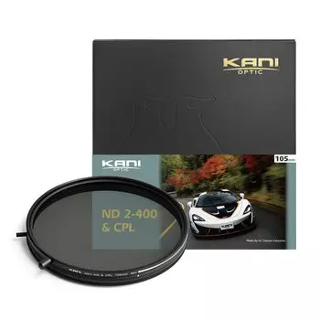 KANI 105mm Variable ND Filter Light attenuation effect up to 8 apertures filter Comes with a removable adjustment knob Suppresses unevenness at high