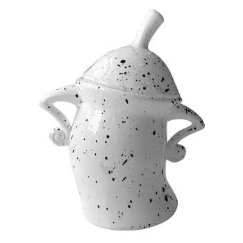 Канистра с Attitude Устойчивая к падениям ПВХ Прочность Пищевые канистры с крышками Настольная чашка Орнамент белый