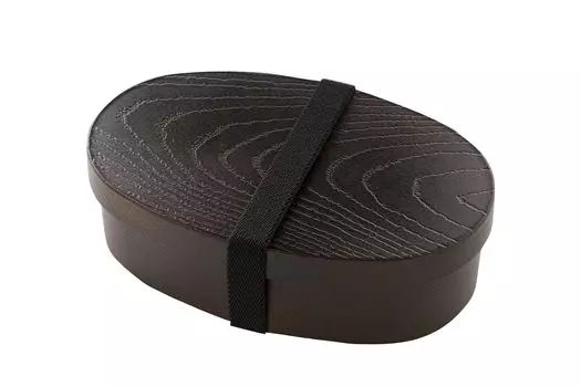 Kano Style Oval Bento Box Mocha Brown Microwave OK Dishwasher Safe Made in Japan with Band Wappa Bento Magewappa Wappa Lunch Box Bento Box [Magewappa