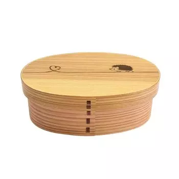 Kanoryu Bento Box Wood Grain 700 мл Magewappa L Design-Knotted Hedgehog-