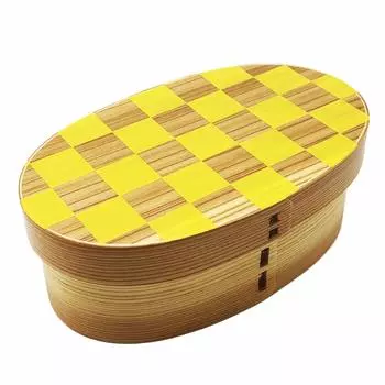 Kanoryu Kaga Makie Ichimatsu Shiraki Bent Wappa Bento Box Yellow ~ICHIMATSU~ L16-10-1ss