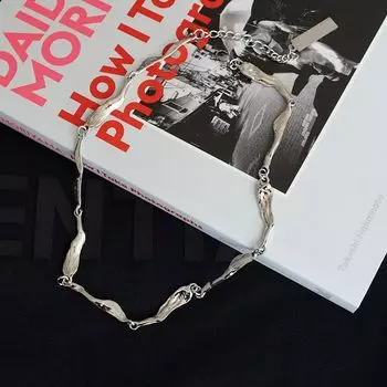 Kansai Decorative Necklace Hip Hop Trend Personalized Ribbon 35cm + extension chain 6cm