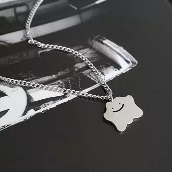 Kansai New Arrival Little Ghost Yunduer Necklace Ins Personalized Cold Style Sweater Accessories Niche Style Hip Hop Ear Accessories 44cm + extended chain 6cm