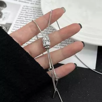 Kansai Rectangular Bar Women s Sweater Chain Stylish Fashion Zircon Chain length 70cm (adjustable)