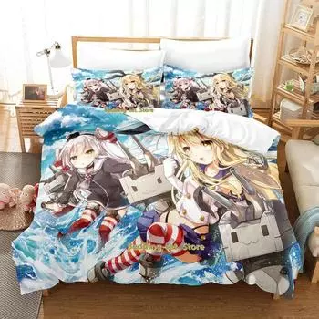 Kantai Collection Bedding Set Single Twin Full Queen King Size Bed Set Adult Kid Bedroom Duvetcover Sets Anime parure de lit Bed 70x133cm 2pcs