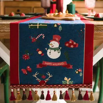 Кантри Однотонная Бытовая Прямоугольная Обеденная Скатерть Ткань, Мягкая и Дышащая Вафельная Полосатая Накидка на Кофейный Столик 35*120cm