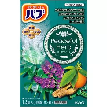 KAO Babu Peaceful Herb 12 таблеток (Квази-лекарство) Углекислый газ (горячая ванна) Бабу Горячая ванна Углекислый газ (горячая ванна) Бабу