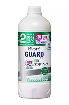 Kao Bioreguard Лечебное пенящееся мыло для рук с ароматом эвкалипта, сменный блок, 400 мл, набор из 3 предметов