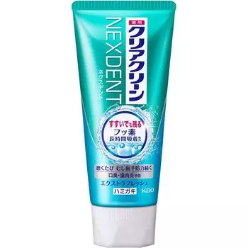 KAO CLEAR CLEAN NEXDENT Экстра свежий 120 г (Квази-лекарство) Зубная паста для профилактики кариеса. Нанесите умеренное количество на зубную щетку.. Профилактика кариеса