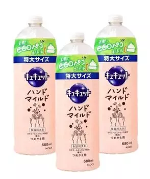 Kao CuCute Hand Mild Chamomile Refill Extra Large 680 мл x 3 Refill Refill для чувствительной кожи и людей, которые хотят ухаживать за кожей рук [оптовая закупка]
