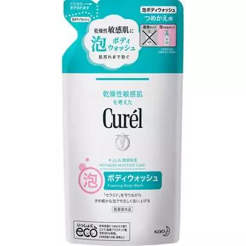 KAO Curel Bubble Body Wash Refill 380 мл (Квази-наркотик) Уход за телом Curel Намочите кожу, нанесите 1-2 нажатия на пену на руки, распределите ее по коже,