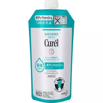 KAO Curel гель для душа сменный блок 340 мл (Квази-лекарство) Body Care Curel Нанесите необходимое количество средства на влажное полотенце или губку, хорошо вспеньте и тщательно смойте.