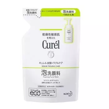 Kao Curel Sebum Trouble Care Foam Facial Cleanser Refill x set Refill Curel [Распродажа набора] (130мл) 3-х компонентный [квази-наркотик]