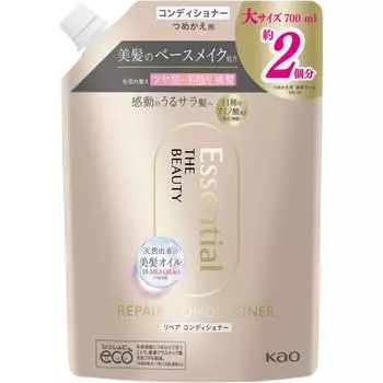 KAO Essential THE BEAUTY Hair texture beauty Repair Conditioner Refill 700 мл ETSENSIAL Шампунь/кондиционер (уход за повреждениями) После мытья шампунем слегка похлопайте